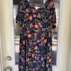 Navy blue and floral Lularoe Carly